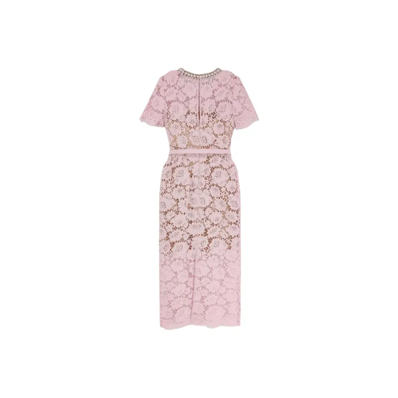 Self portrait Lace Pearl embellished Midi Dress-1