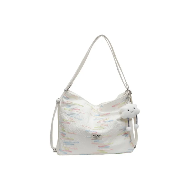 BALANG Fabric Shoulder Bag Regular Women's White/Black/Pink-0