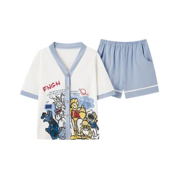 BONAS Pajama Set Women's Hand Drawn Graffiti