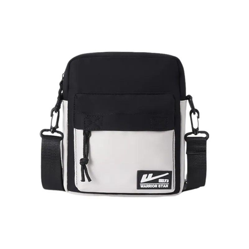 Warrior Nylon Fabric Shoulder Bag Unisex Black/White-4