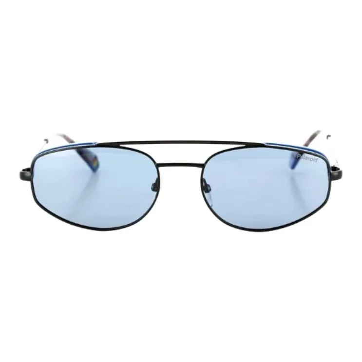Polaroid Steel Irregular Shape Sunglasses Unisex Black-1