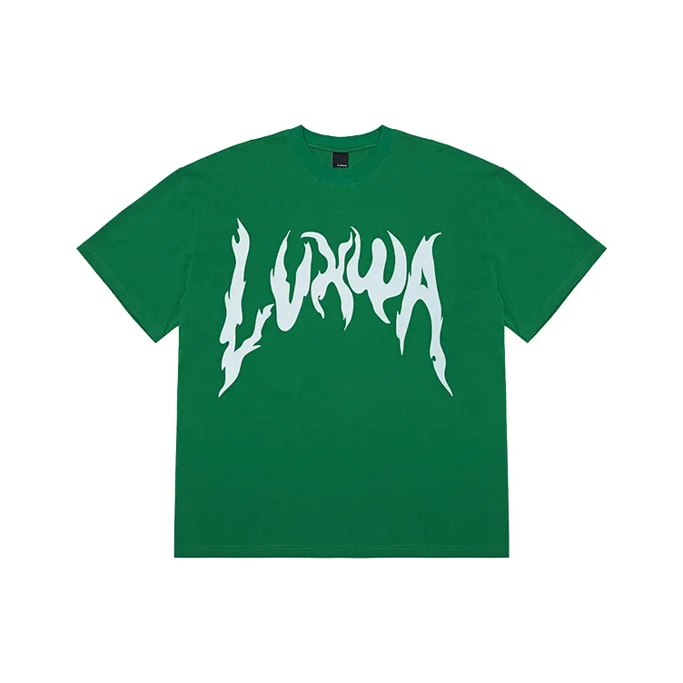 LVXWA Straight T Shirt Unisex Grass Green-0