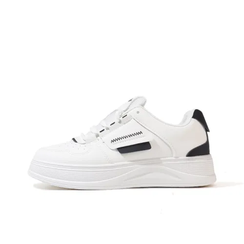 Tonlion Cushioned Wear Resistant Lightweight Breathable Low Top Skateboard Shoes Women's White Black