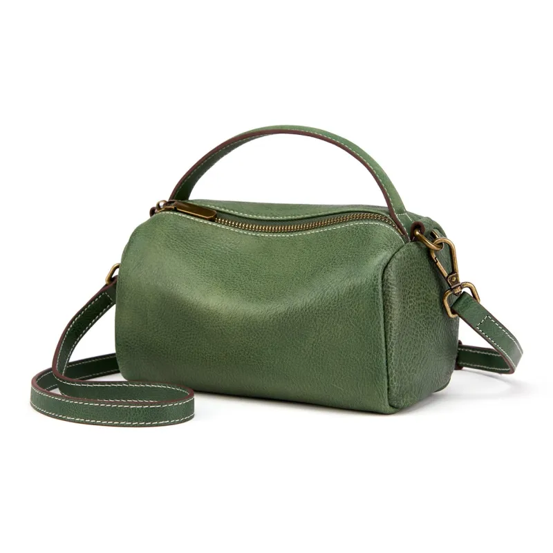 KAISER Top Grain Cow Leather Shoulder Bags Handbags Women's Green/Purple-0