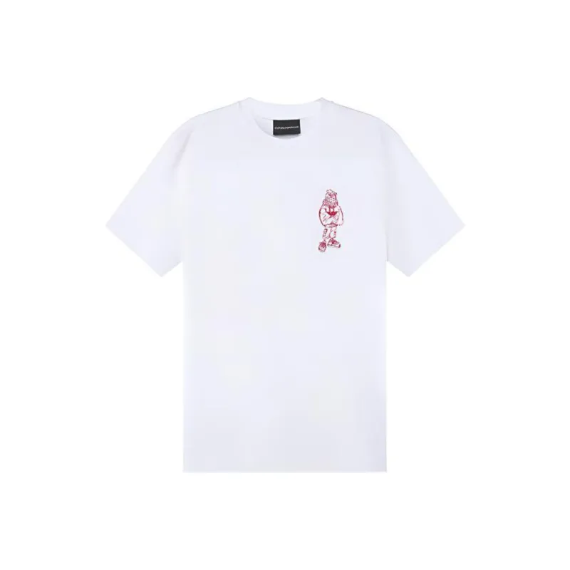 EMPORIO ARMANI SS23 Drop Shoulder Sleeve T Shirt Men's White-0