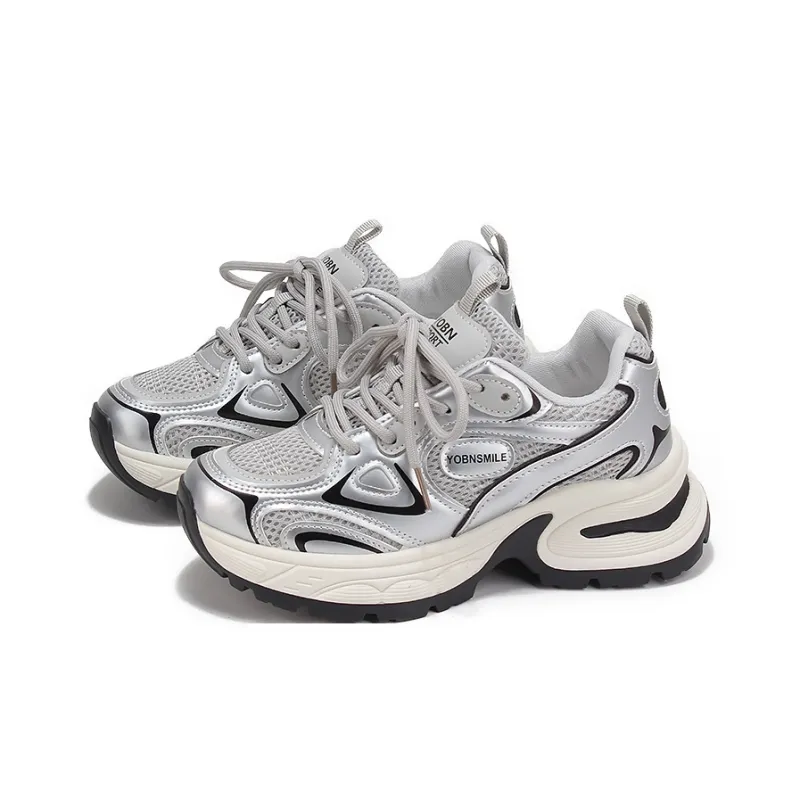 Yobn Durable Breathable Lightweight Low Top Chunky Sneakers Women's-2