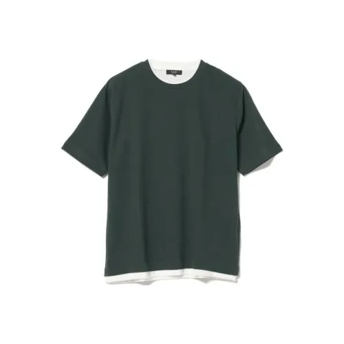 Beams T-Shirts Men Army Green