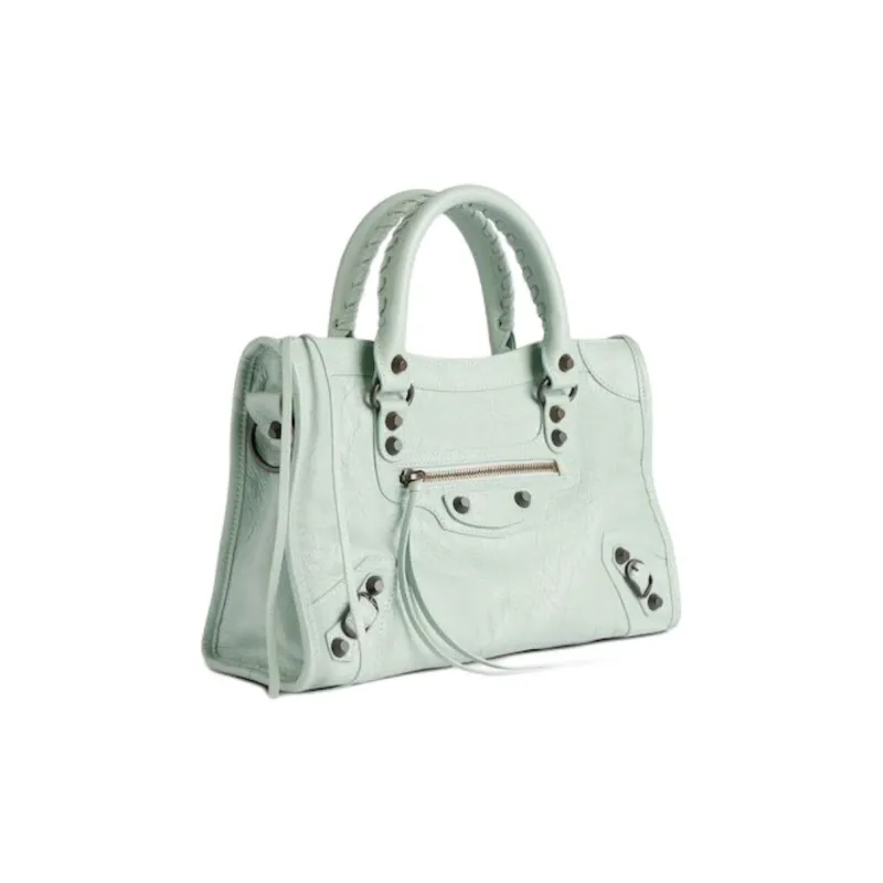 Balenciaga Le City Lambskin One Shoulder Handbags Small Size Women's Mineral Green-1
