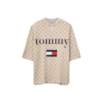 Tommy Hilfiger T Shirts Unisex ACI Khaki Print