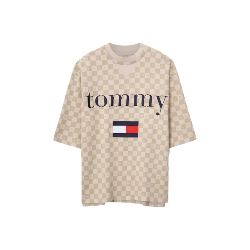 Tommy Hilfiger T Shirts Unisex ACI Khaki Print-0