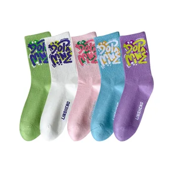 Caramella Mid Calf Socks Women's 5 Pack Mixed Color