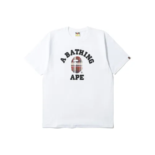 A BATHING APE Check College Tee
