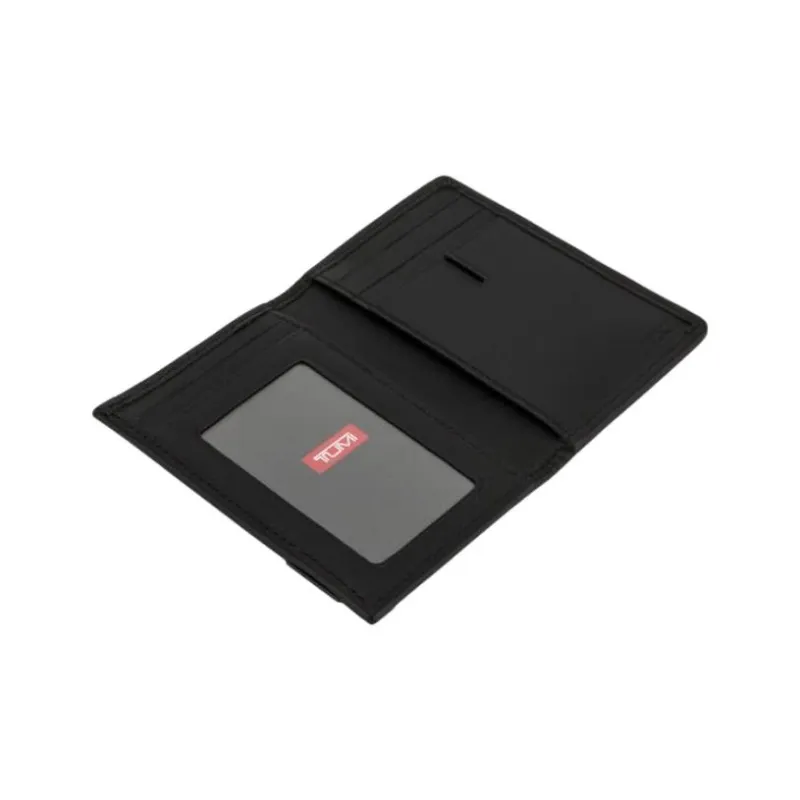 TUMI Alpha Leather With Nylon Wallet Card Holder Men's Black-3