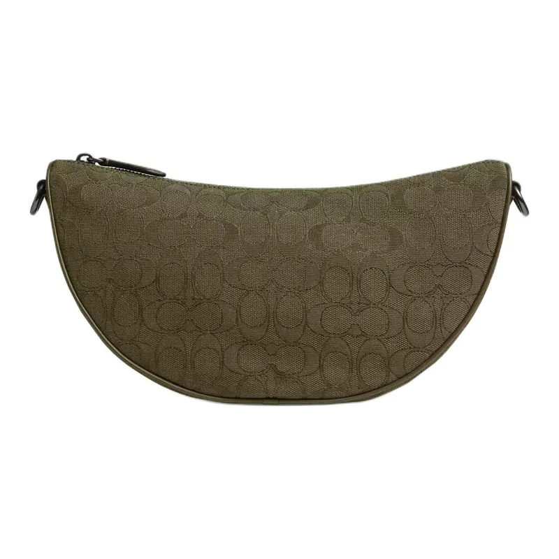COACH HALL Jacquard With Calfskin Shoulder Bag, Crossbody Bag Tubas Men's Olive Umber-2