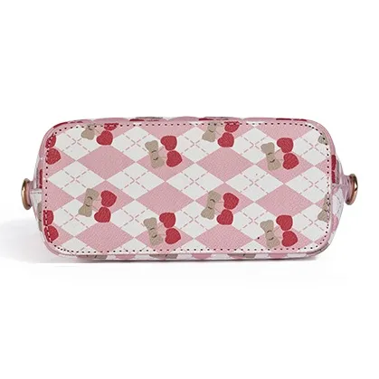 Old Man's Head PU Shoulder Bag Crossbody Bag Handbag Women's Strawberry Pink-4
