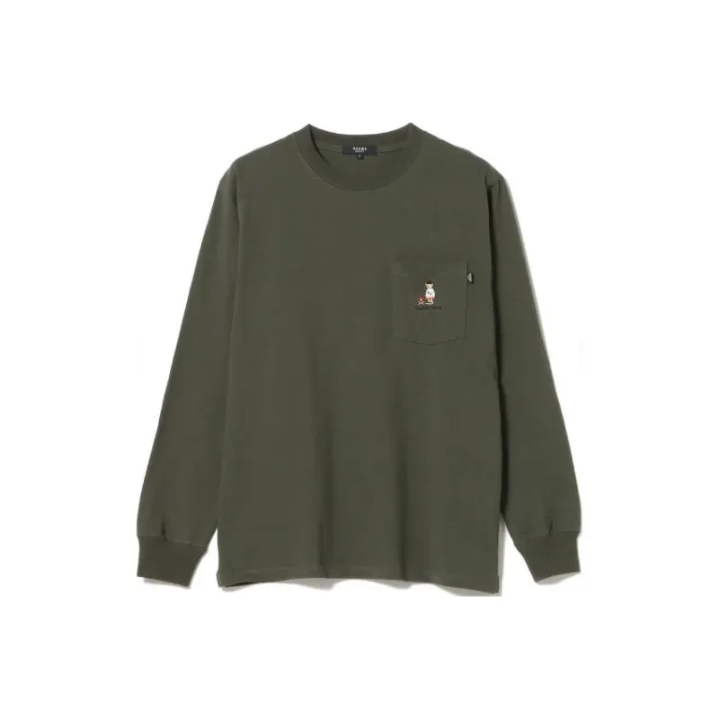 Beams T-Shirts Men Olive Green-0