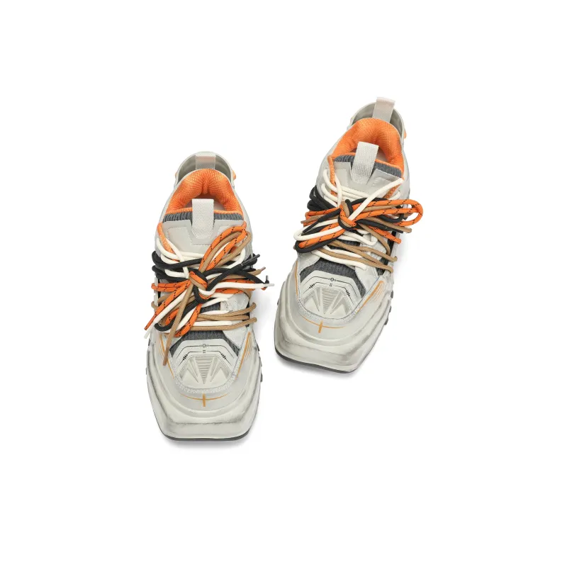 X·LUN Slip Resistant Cushioning Breathable Low Top Skateboard Shoes Unisex Ecru With Gray-3