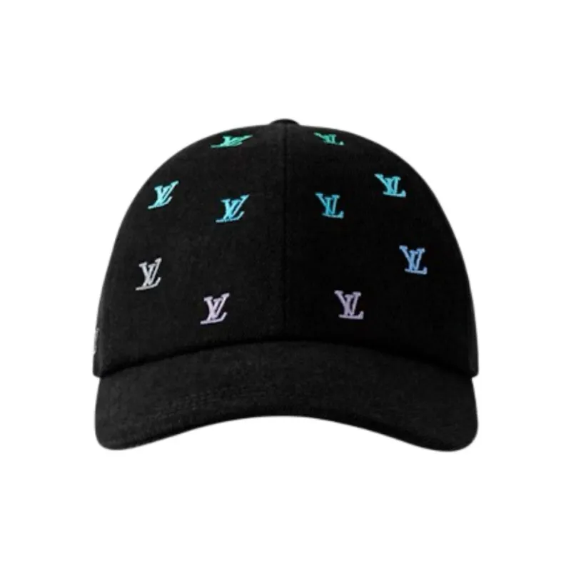 LOUIS VUITTON 100% Cotton Denim Baseball Caps Men's Black-0