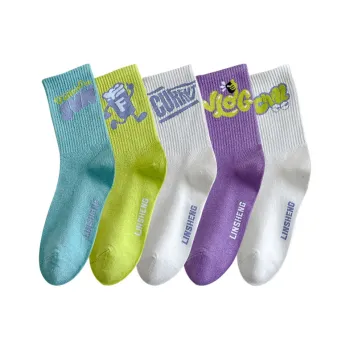 Caramella Mid Calf Socks Women's 5 Pack Mixed Color