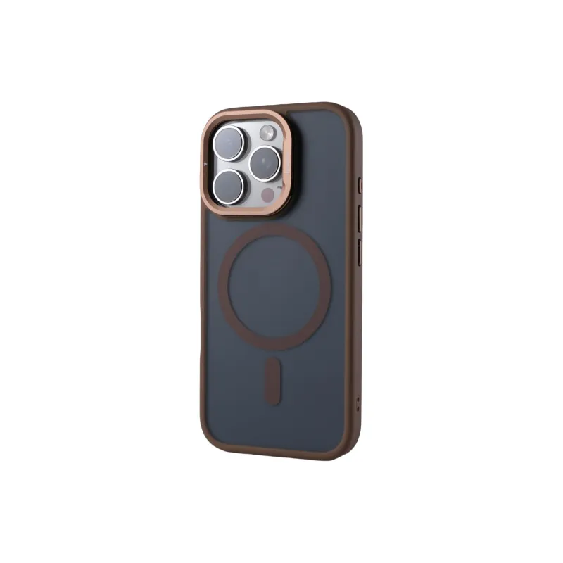 DEPA PC Material Semi Transparent Matte Stand Magnetic Phone Cases Compatible With Apple 13 16 Series Minimalist-4