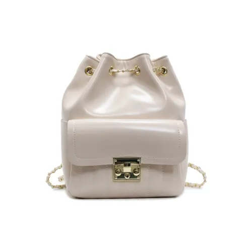 MINIPUDING PU Backpack Regular Women's White/Silver/Black