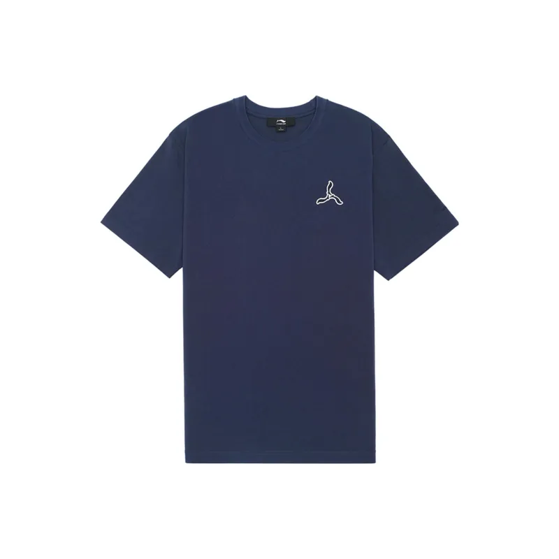 LI NING 1990 T Shirts Men Dark Ship Blue-0