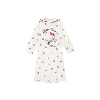 GUKOO x Hello Kitty Sanrio Series Nightgown Women's Jade White