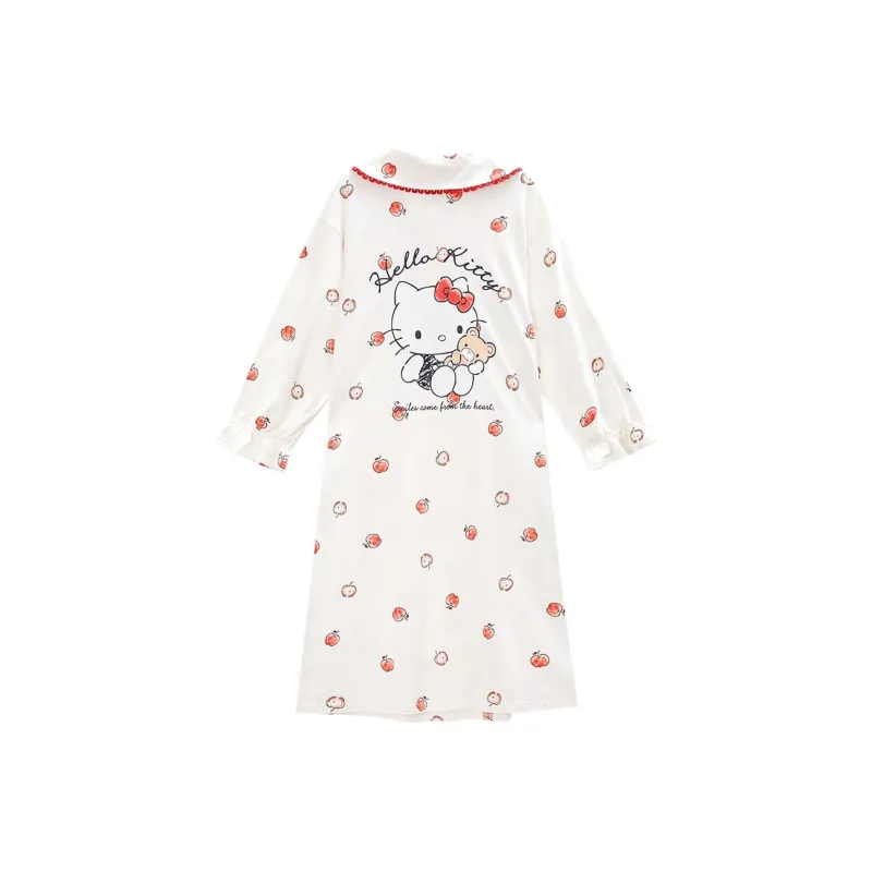 GUKOO x Hello Kitty Sanrio Series Nightgown Women's Jade White-0