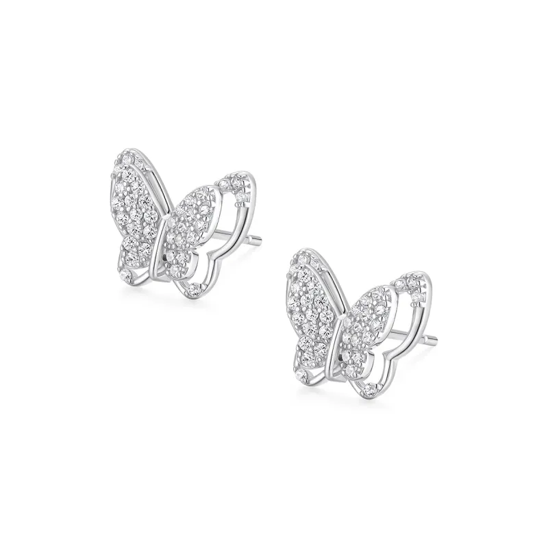 KADER 925 Sterling Silver Stud Earrings Women's Silver-1