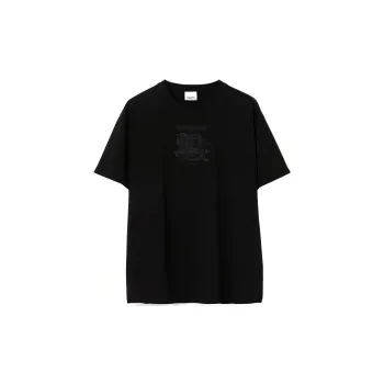 Burberry Embroidered Monogram Ekd Cotton T shirt