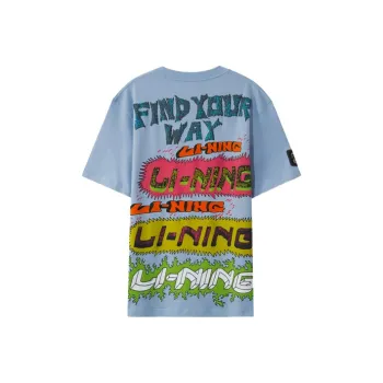 Chinatown Market X LINING Sports Fashion Collection T Shirts Men Light Gray Blue