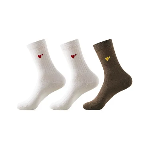 H YXIANG Mid Calf Socks Unisex 3 Pack