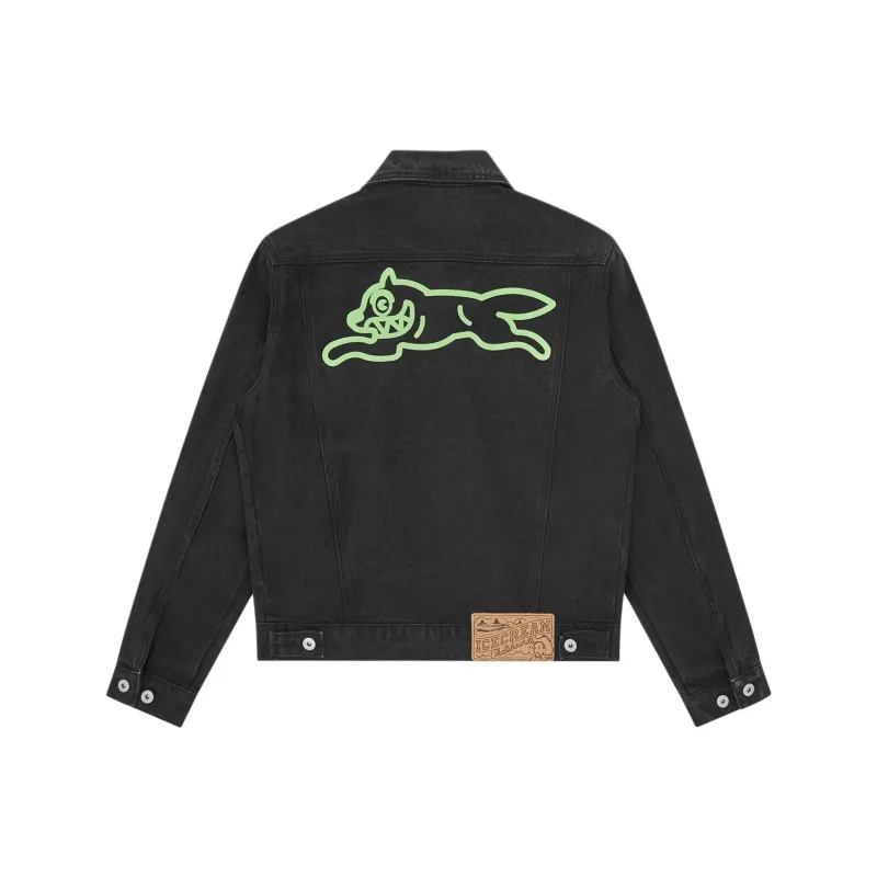Ice Cream Logo Print Denim Jacket-0