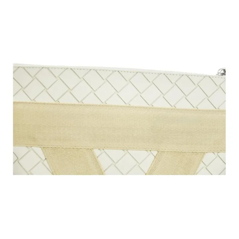 Bottega Veneta Intrecciato Cotton With Polyurethane Clutch Men's Beige-1