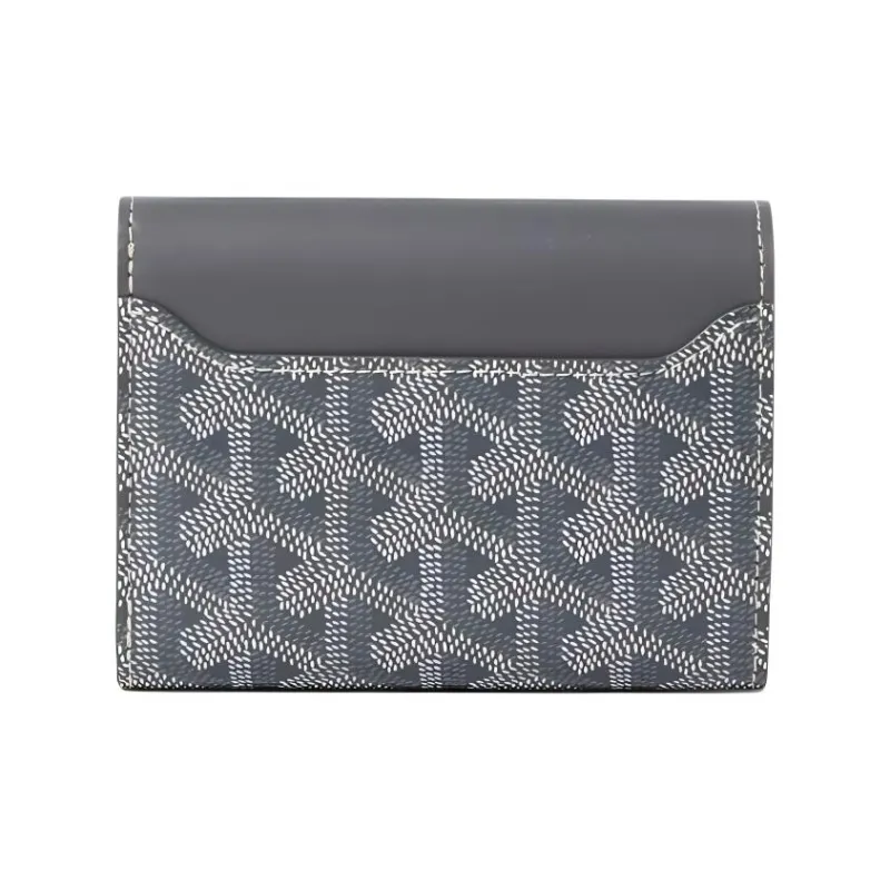 GOYARD Canvas With Calfskin Wallet Unisex Gray-1
