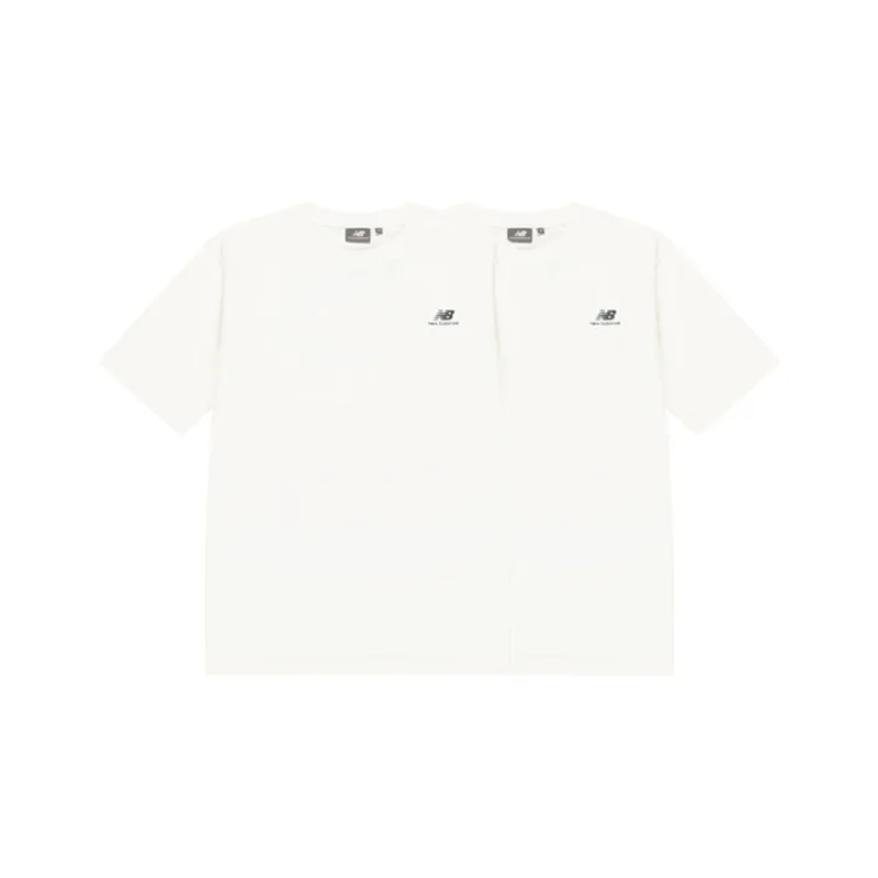 New Balance Drop Shoulder Sleeve T Shirt Unisex White-11