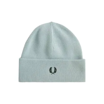 FRED PERRY Wool, Cotton Beanies Men's Gray Green