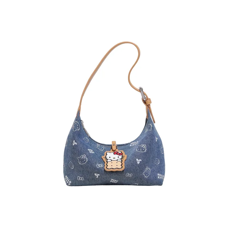 TOUTOU Hello Kitty Collaboration Hello Kitty Fabric Underarm Shoulder Bag Regular Women's Denim Blue-8