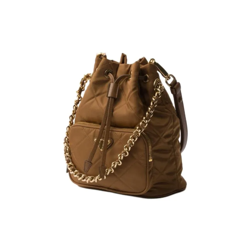PRADA Re Nylon Recycled Polyamide Shoulder Bag Regular Women's Brown-1