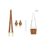 MCM Brown 1.5cm Wide Adjustable Shoulder Strap 75-100cm+Brown Abrasion-Resistant Buckle 1 Pair[Includes 1 Pair of Metal Protective Rings]
