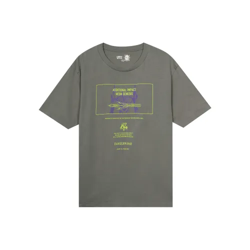 UNIQLO T-Shirts Men Lead Gray