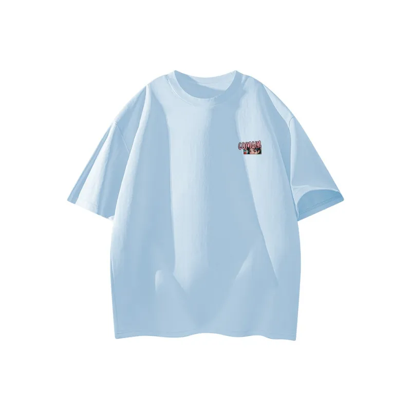 Caramella Drop Shoulder Sleeve T Shirt Unisex White-10