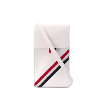 THOM BROWNE· Leather Crossbody Bag Unisex White