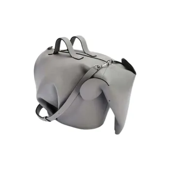 LOEWE Calfskin One Shoulder Handbag Large Size Men's Asphalt Gray