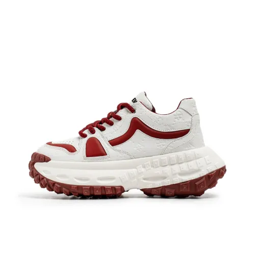 JKEM Cushioning Height Increasing Wear Resistant Slip Resistant Low Top Chunky Sneakers Men's