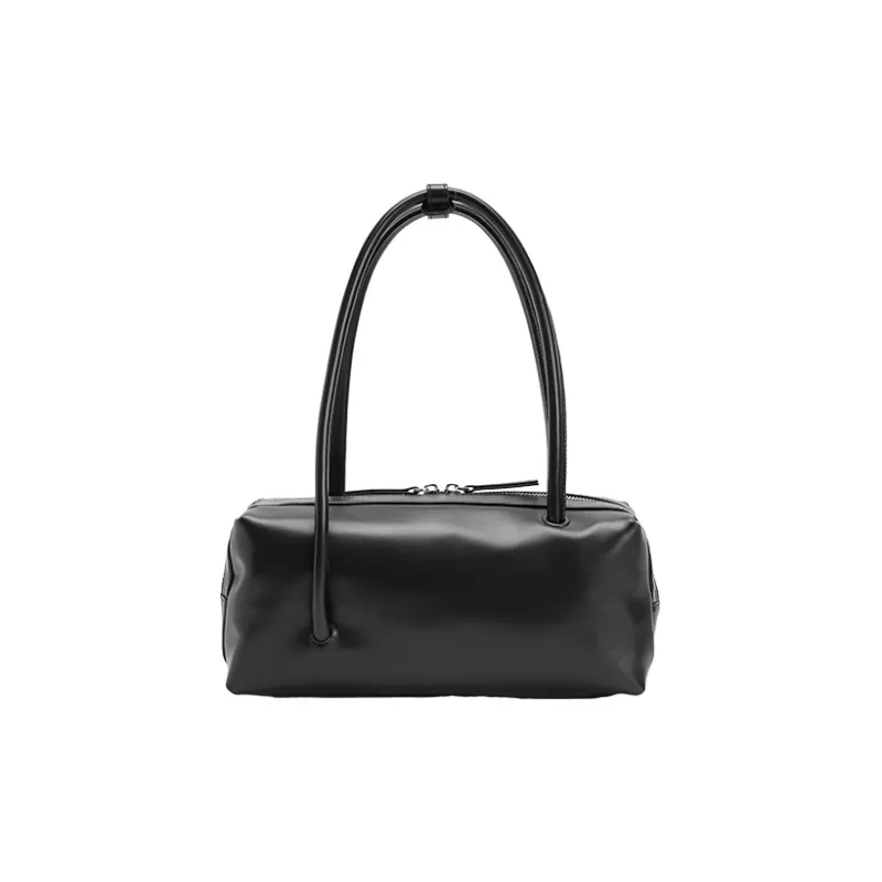 URBAN REVIVO Artificial Leather Shoulder Bag Medium Size Women's Black/Light Yellow-2