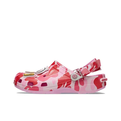 A BATHING APE x Crocs Classic Clog Clogs Unisex Pink