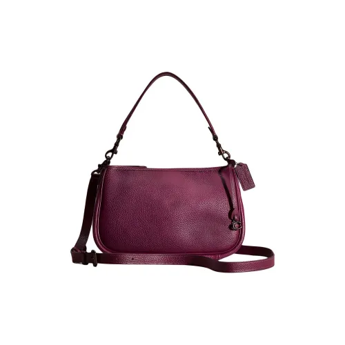 COACH Cary Leather Shoulder Bag Crossbody Bag Women's Deep Raspberry