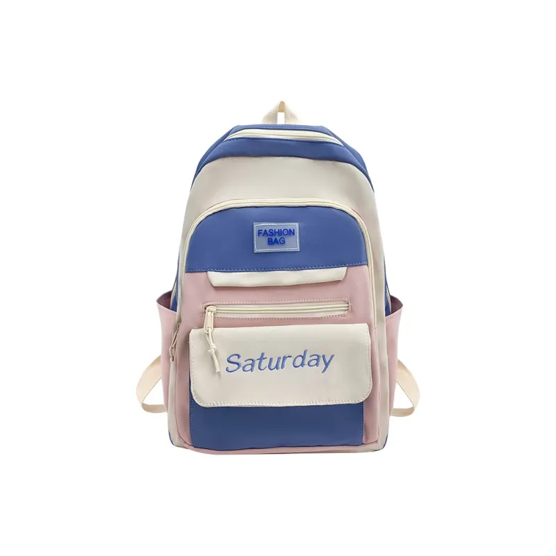 SEVENMOONS Nylon Backpack Regular Unisex Black/Red/Green/Blue-5