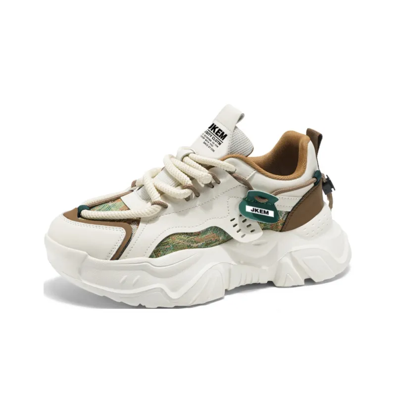 JKEM Cushioned Slip-Resistant Abrasion-Resistant Low-Top Chunky Sneakers Men's-1